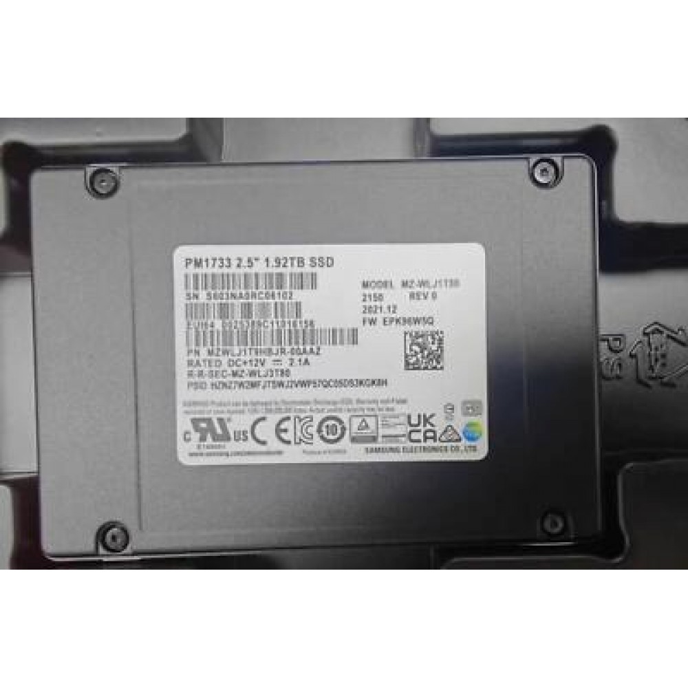 Samsung PM1733 1.92TB 2.5” U.2 NVMe Drive PCIe Gen4 x4 Enterprise SSD – MZ-WLJ1T90