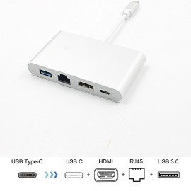 Generic USB 3.1 Type-C Multiport Adapter, With HDMI / USB 3.0 Hub / RJ45 Ethernet & Type-C