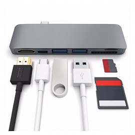 Generic 6 In 1 USB C Hub For MacBook, Ultrabook, Chromebook, PC & USB-C Devices