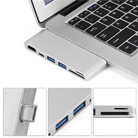 Generic 6 In 1 USB C Hub For MacBook, Ultrabook, Chromebook, PC & USB-C Devices
